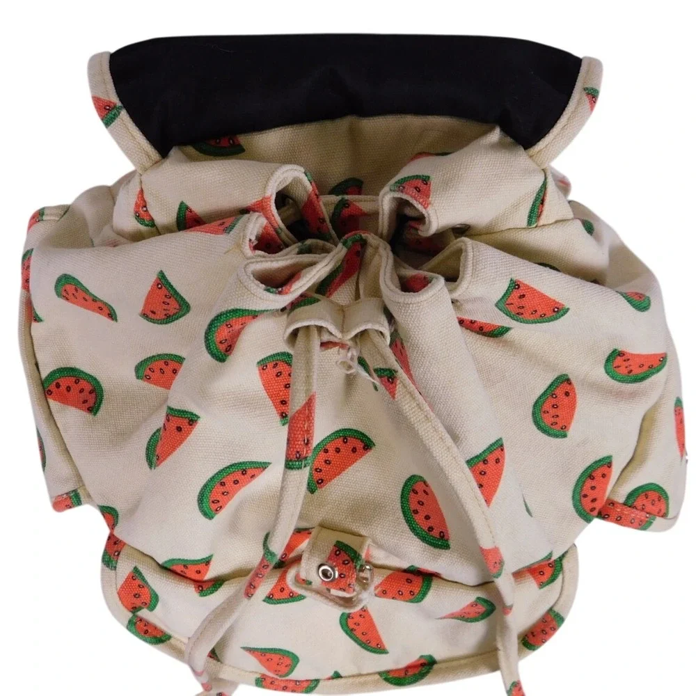 Canvas Watermelon Print Back Pack 3 outer 2 inner pocket adjustable Strap HG8203
